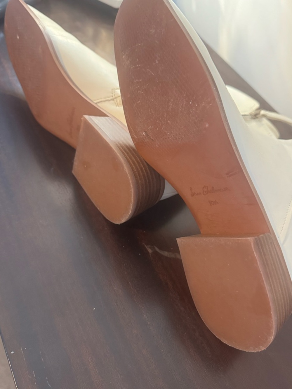 Sam Edelman Cream Lace-Up Mid-Calf Leather Boots - Picture 4 of 7